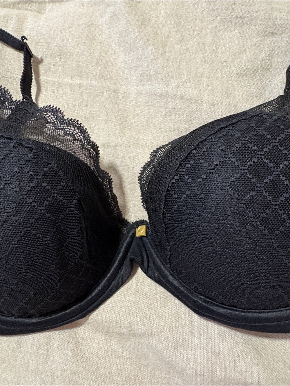 Chantelle Norah Black Lace 36B T-Shirt Bra - Picture 3 of 5